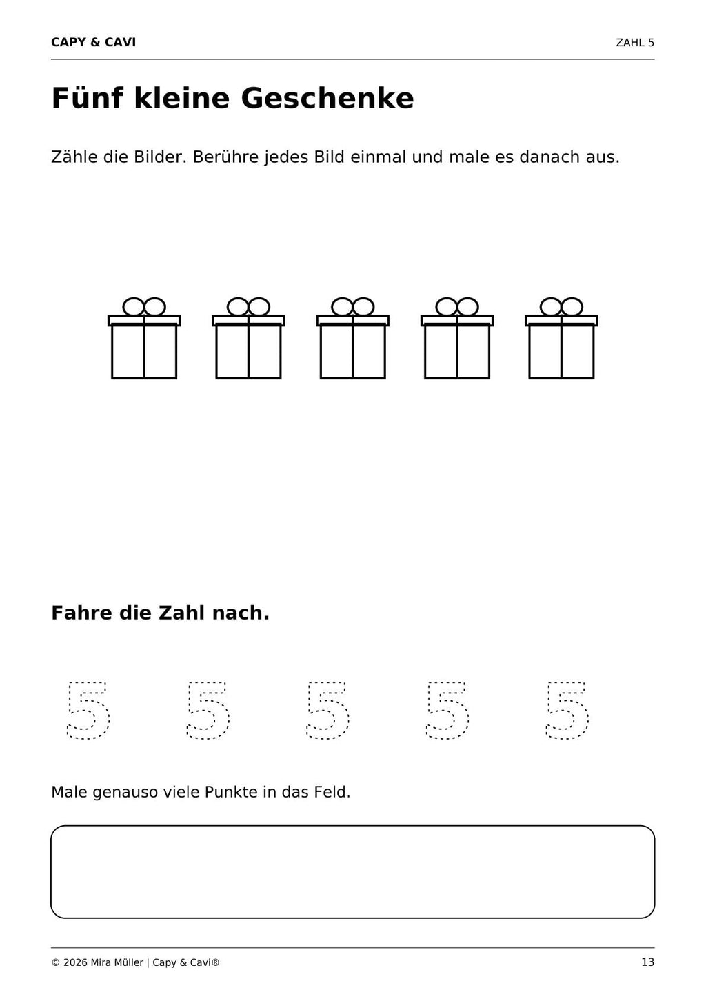 Weihnachtmakbuch Zahlen lernen mit Capibara und Cavalier King Charles