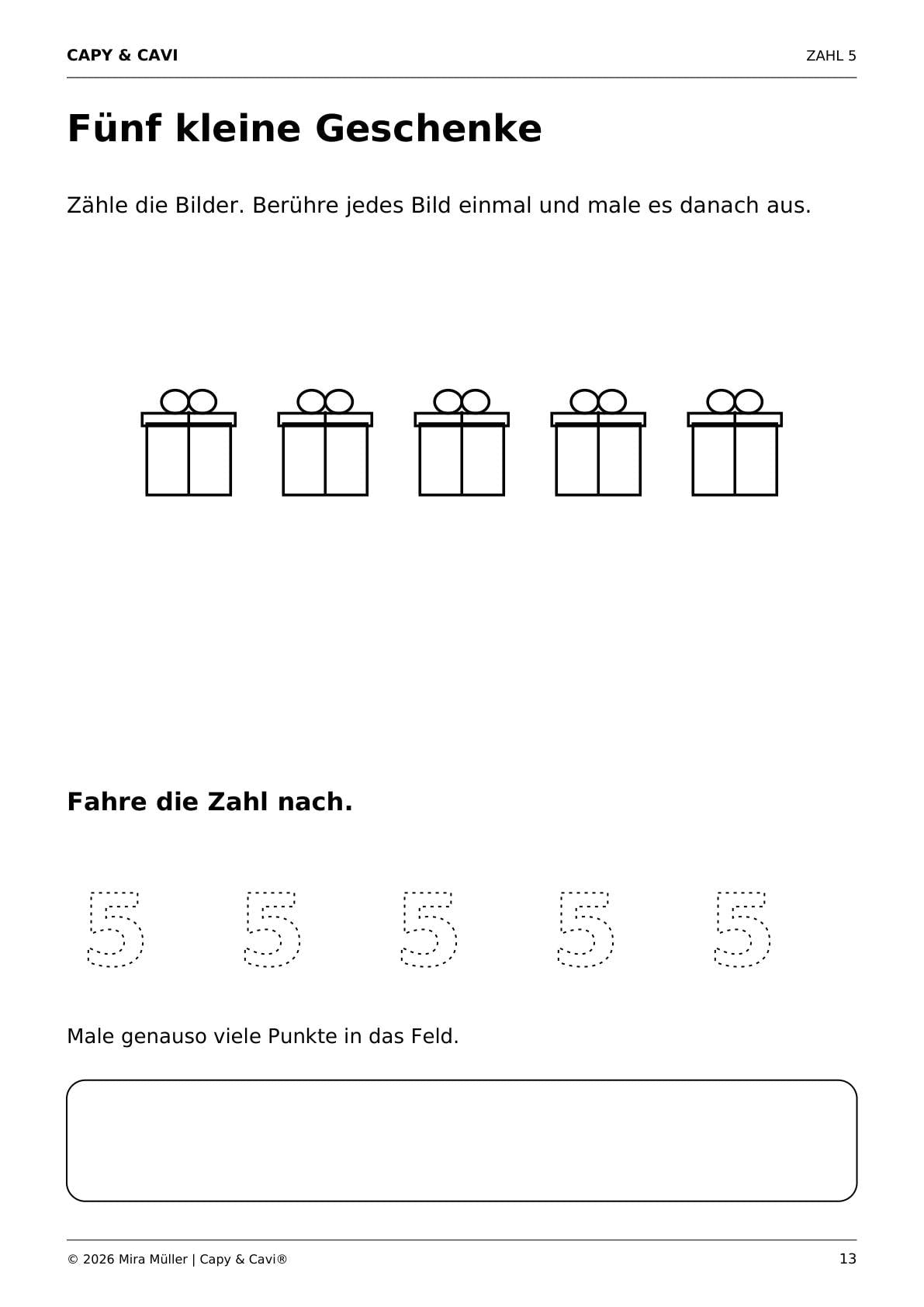 Weihnachtmakbuch Zahlen lernen mit Capibara und Cavalier King Charles