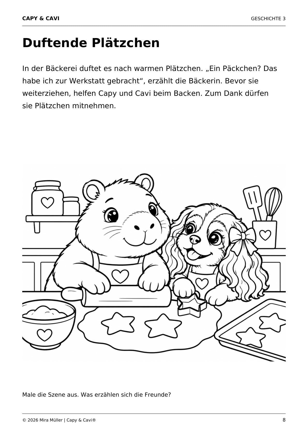 Weihnachtmakbuch Zahlen lernen mit Capibara und Cavalier King Charles