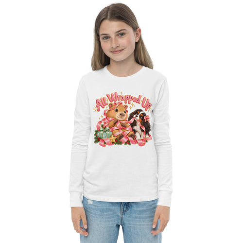 Capy & Cavi Langarmshirt für Jugendliche weiß – Vorderansicht